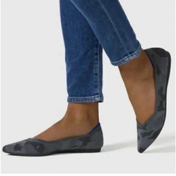 Rothy Rothy\'s The Point Dark Camo Ballet Flat Gray Comfort Retired 9 main image 2